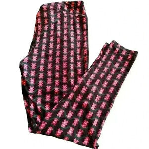 Lularoe TC black & pink arrow leggings with green chevron .NWOT.